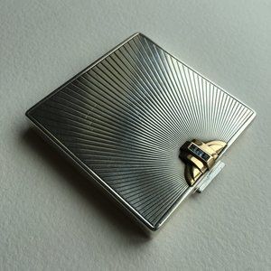 Tiffany Mirror - Sapphires, 14k Gold + Silver